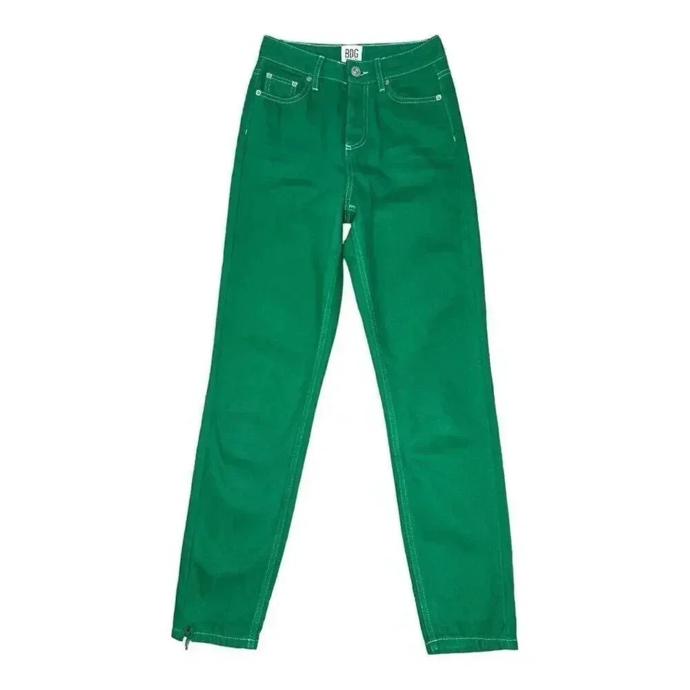 BDG Urban Outfitters Women's‎ Green Mom Jeans Size 0 (24) High Rise Relaxed Fit
